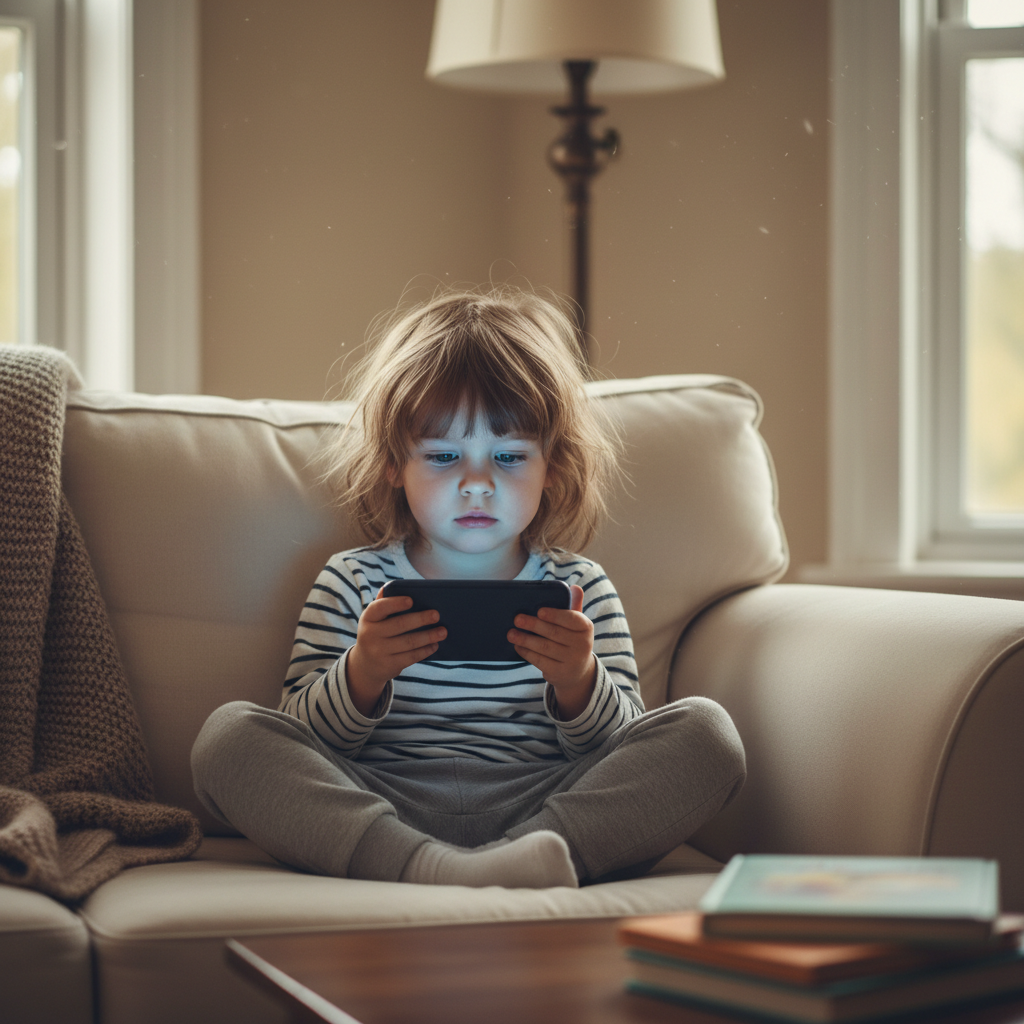 Bambino con telefono